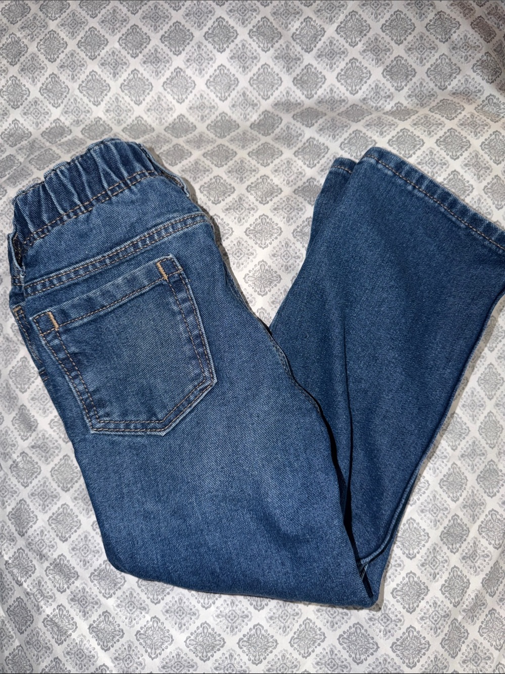 Classic Dark Blue Elastic Waist Jeans